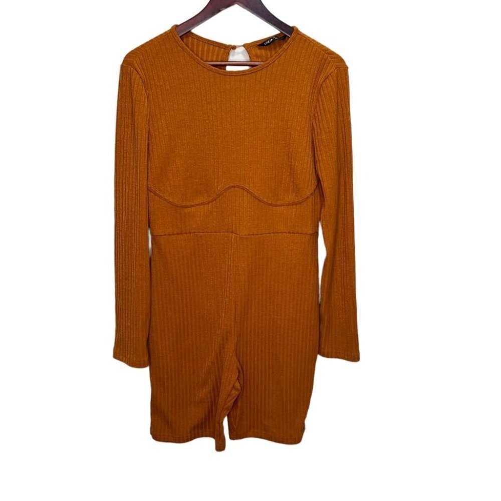 SHEIN Burnt Orange  Long Sleeve Romper Size L